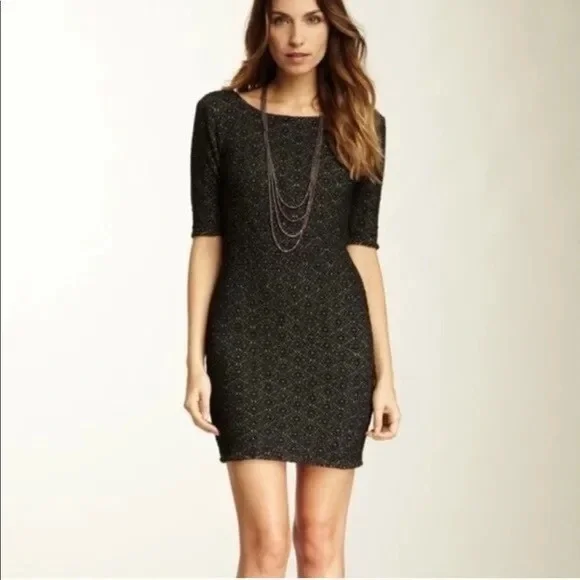 Free People Black Lady Pucker Chic Bodycon Mini Cocktail Dress Size XS - Picture 3 of 9